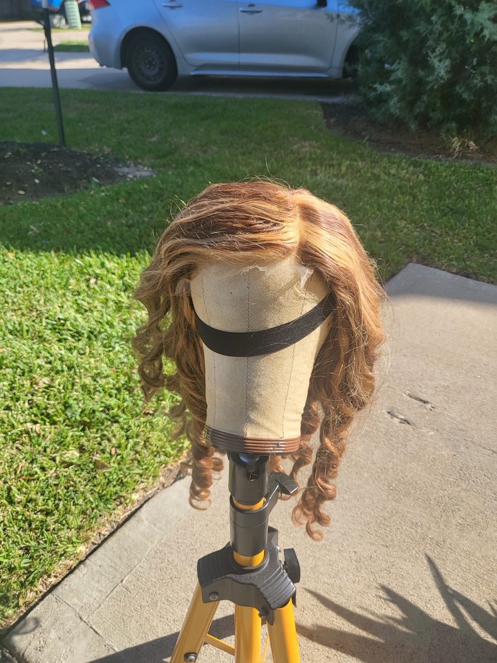 Highlight brown color human hair wig closure wig 5x5 closure wig - Picture 6 of 11